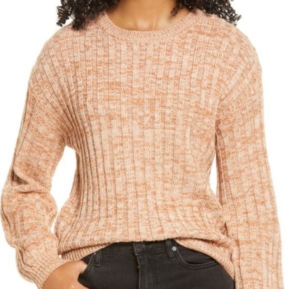Blank NYC Heather Ribbed Crewneck Sweater - Size Large - - Picture 1 of 6